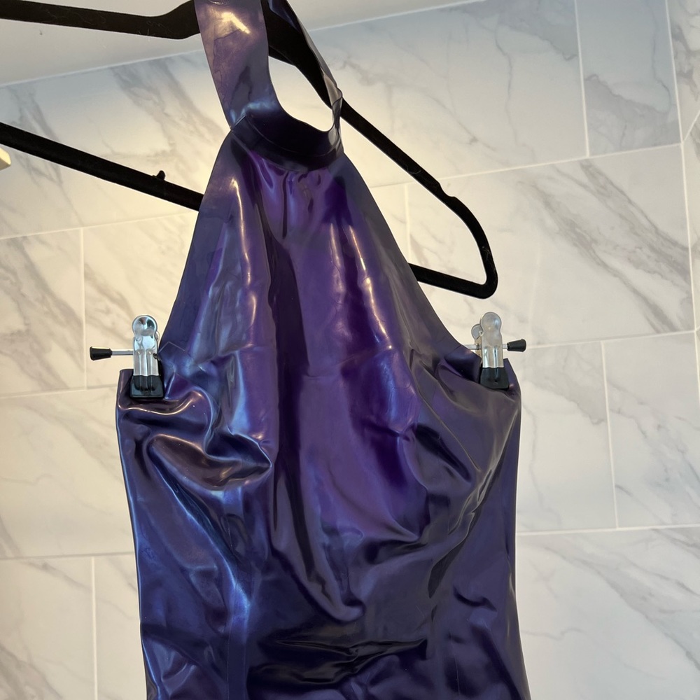 Vex Clothing, Latex Metallic Purple Halter top